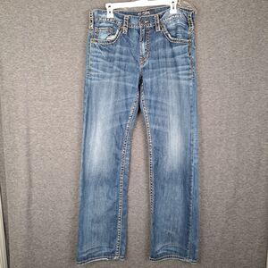 Silver Jeans Co. Men's Zac Relax Fit Straight Leg Medium Wash Size 34x35*